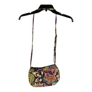 Vera Bradley Quilted Floral Adjustable Crossbody Bag Purple Multicolor Cotton